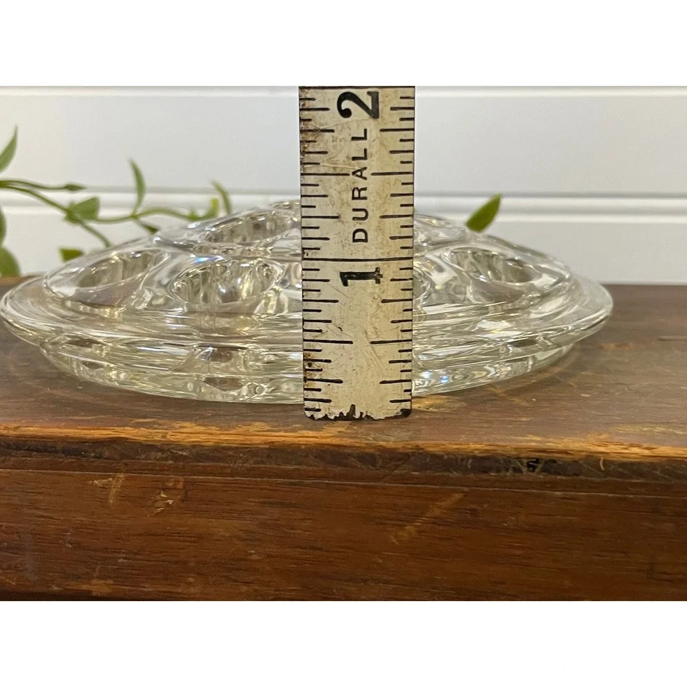 Glass flower frog-15 hole vintage flower frog- home decor